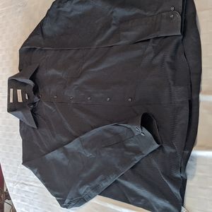 Van Heusen Satin Stripe Black Dress Shirt 18 36/37